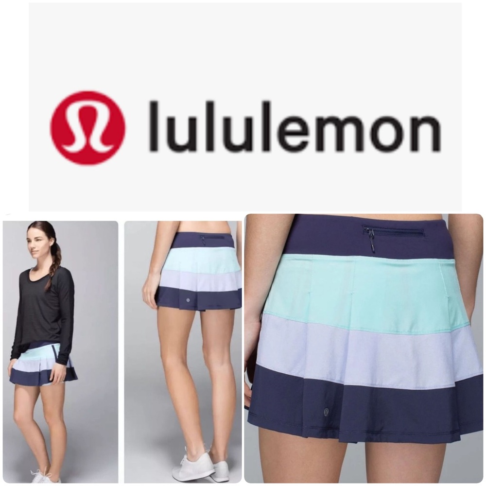 lululemon athletica Navy and Light Blue Midi Skirt